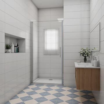 Aica douchedeur 76x185cm 6mm antikalk glas chroom85, Doe-het-zelf en Verbouw, Nieuw, Glas, Douche