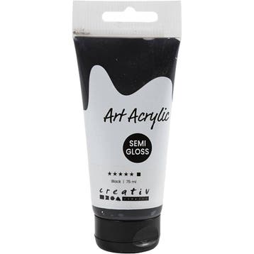 Acryl Verf, semi-glanzend, dekkend, zwart, 75 ml/ 1 fles, Hobby en Vrije tijd, Schilderen, Nieuw