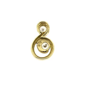 Gouden hanger met zirconia (Hanger of bedel), Ophalen of Verzenden, Gebruikt, Goud, Overige merken