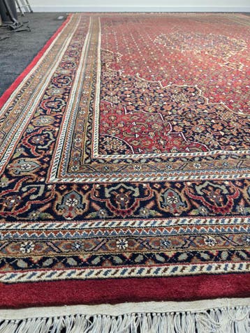 Groot Perzisch Tapijt Bidjar 373x245 wollen vloerkleed, Bruin, 200 cm of meer, Ophalen of Verzenden, Zo goed als nieuw