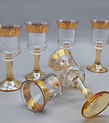 Cristalli Italiani CreArt - Drinkservies (6) - 24 kt goud -