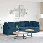 vidaXL Modulaire bank met kussens fluweel blauw, Huis en Inrichting, Banken | Bankstellen, Verzenden, Nieuw, Stof