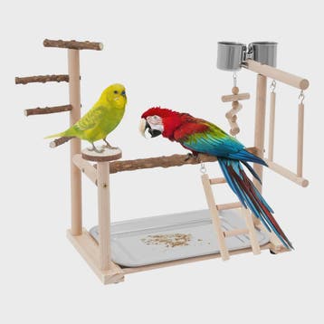 Houten Vogel Speeltoren met Ladder, Schommel en Voerbakjes