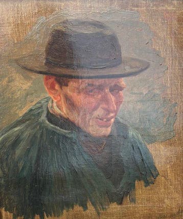 Belgische school (XX) - Portret van een mysterieuze man