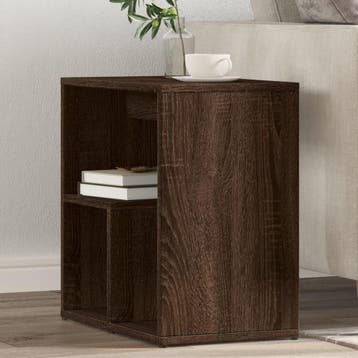 vidaXL Bijzettafels 2 st 50x30x50 cm bewerkt hout bruin, Huis en Inrichting, Verzenden, Nieuw