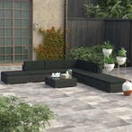 vidaXL 8-delige Loungeset met kussens poly rattan zwart, Tuin en Terras, Tuinsets en Loungesets, Verzenden, Nieuw, 8 zitplaatsen