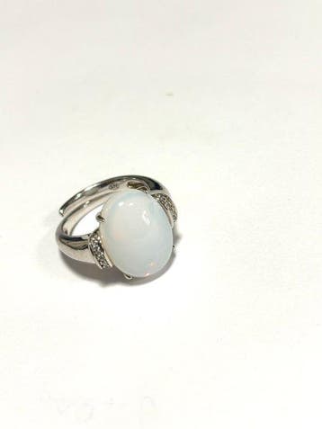 Onyx - Zilver - Ring - wit, Antiek en Kunst