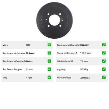 Remtrommel Achteras Kia Magentis – AutopartsOnline.nl, Verzenden, Nieuw, Kia