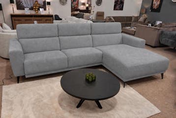 Loungebank Enschede - hoekbanken - Grijs, Huis en Inrichting, Nieuw, 150 cm of meer, Stof, 250 tot 300 cm