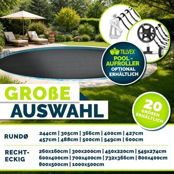 Zwembad Afdekzeil - Rond - Solarzeil - 244 cm - Blauw - Till, Verzenden, Zo goed als nieuw