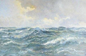 Meeuwis van Buuren (1902-1992) - Groot formaat Zeegezicht, Antiek en Kunst