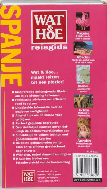Spanje / Wat & Hoe reisgids 9789021536859 Sally Roy, Boeken, Reisgidsen, Verzenden, Gelezen, Sally Roy