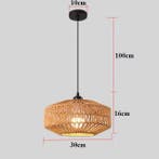 Handgemaakte Rotan Hanglamp – Klassieke Stijl E27 Lamp, Huis en Inrichting, Verzenden, Nieuw, Overige materialen