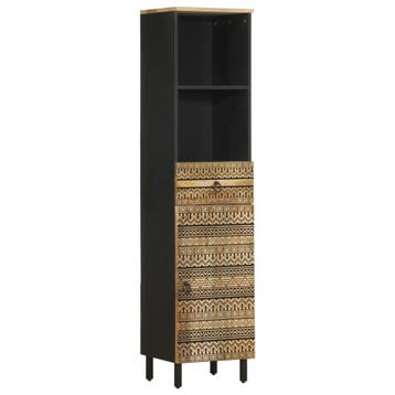vidaXL Badkamerkast 38x33,5x160 cm massief mangohout, Verzenden, Nieuw, (Half)hoge kast