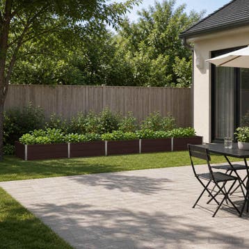 vidaXL Verhoogd Tuinbed Bruin 400 x 80 x 24 cm koudgewalst, Minder dan 30 cm, Verzenden, Nieuw, Metaal
