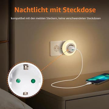 Nachtlampje Stopcontact - Met Lichtsensor - 2 stuks - Wit -, Huis en Inrichting, Verzenden, Zo goed als nieuw