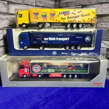 Herpa 1:87 - Modelauto (3) - Lotto Collezionisti: Camion, Nieuw