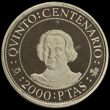 Spanje. Juan Carlos I. 2000 Pesetas 1989 (Zonder