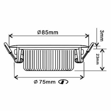 LED inbouwspot Varda Zilver 5W 420lm 60º 2700K IP44 | Dim.., Ophalen of Verzenden, Nieuw