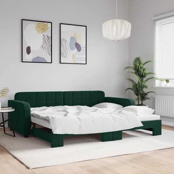 vidaXL Slaapbank met onderschuifbed 90x200 cm fluweel, 90 cm, Eenpersoons, Verzenden, Nieuw