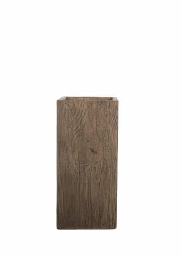 Plantenbak Fiberclay 28x28x60 cm Houtstructuur, Verzenden, Nieuw