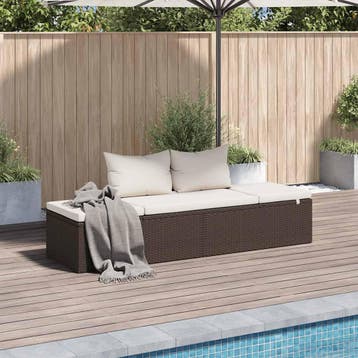 vidaXL Tuinbed 195x60 cm poly rattan bruin, Verzenden, Nieuw