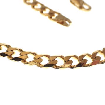 8 karaat wijde gourmetschakel ketting, Ophalen of Verzenden, Gebruikt, Geel, Goud