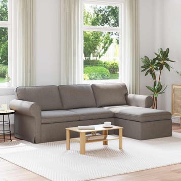 vidaXL Bank Taupe 245 x 138 x 80 cm Stof, Verzenden, Nieuw, Stof, Minder dan 150 cm