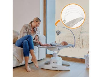 Lionelo Iris Premium Babyschommel - 360° Draaibaar Zitje - 3, Kinderen en Baby's, Kinderstoelen, Verzenden, Zo goed als nieuw