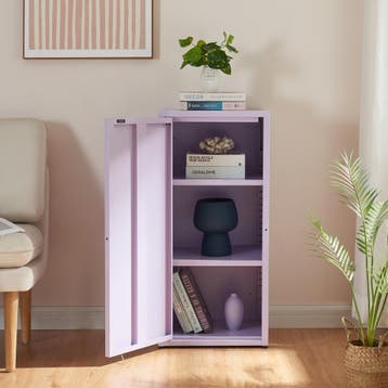 Metalen kast Burlöv 88x40x35 cm paars [en.casa], Verzenden, Nieuw in verpakking