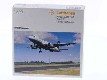 Schaal 1:500 Herpa 518031 Airbus A319-100 Donaueschingen..., Ophalen of Verzenden, Zo goed als nieuw