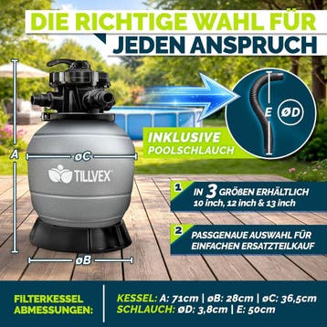 Zandfilterpomp - Zandfilter voor zwembad - Tot 50000L - Grij, Tuin en Terras, Zwembad-toebehoren, Verzenden, Zo goed als nieuw