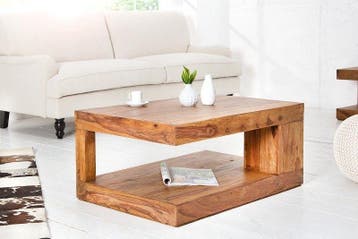 Massieve salontafel van kostbaar hout GIANT L 90 cm Sheesham, Ophalen of Verzenden, Nieuw