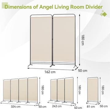 2dekans | Angel Living Kamerscherm 2 Panelen - 162 x 180 cm, Ophalen of Verzenden, Zo goed als nieuw