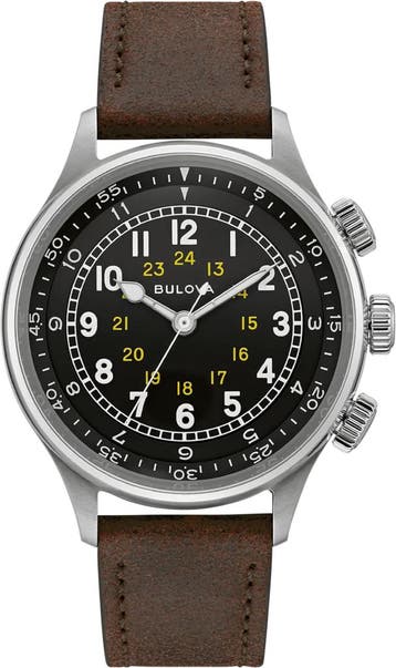 Bulova 96A245 Pilot A15 pilotenhorloge, Overige merken, Staal, Verzenden, Polshorloge
