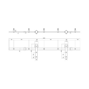 Intersteel Schuifdeursysteem voor glasdeuren - mat zwart, Verzenden, Nieuw