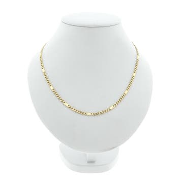 Gouden gesloten Figaro schakelketting, Ophalen of Verzenden, Gebruikt, Goud, Goud