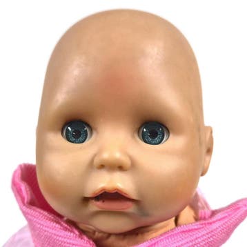Zapf Creations babypop ZFC 14/A met blauwe slaapogen, roze, Verzenden, Gebruikt