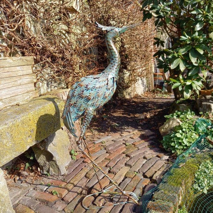 sculptuur, Elegant Heron - 83 cm - Metaal, Antiek en Kunst, Curiosa en Brocante