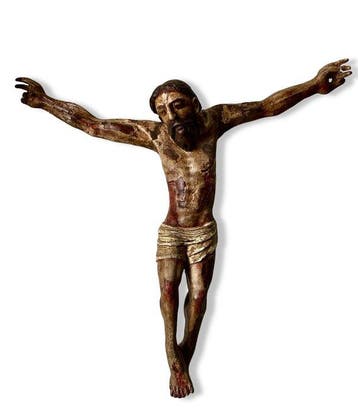 Crucifix - Hout - 1800-1850 - Spaans corpus - Volkskunst -