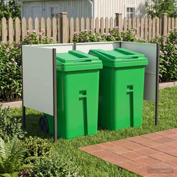 vidaXL Afvalcontainer scherm 167 x 85 x 113 cm Staal Wit, Verzenden, Nieuw, IJzer