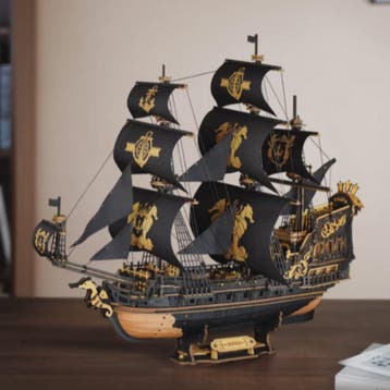 Robotime ROKR Houten 3D Puzzel Model Schepen - Zeeparel Barq, Verzenden, Nieuw