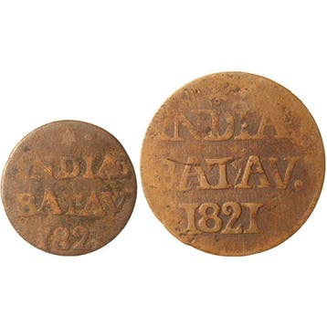 Nederlands-Indië. 1 Duit & 1/2 stuiver 1821 (Zonder, Postzegels en Munten, Munten | Nederland