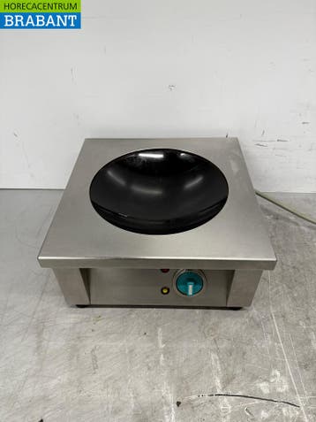 RVS Bohner Inductie Wok Wokplaat met wokpan 5 kW 400V Horeca, Ophalen of Verzenden, Gebruikt