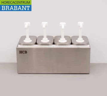 HCB RVS Dubbele Sauzenbar Sauspomp Sausdispenser 4 x 2 liter, Ophalen of Verzenden, Nieuw in verpakking