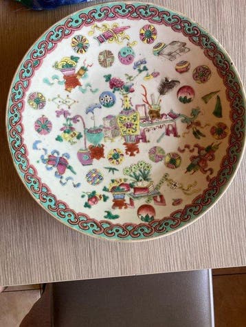 Groot Chinees bord 19de eeuw - 20e eeuw, Antiek en Kunst