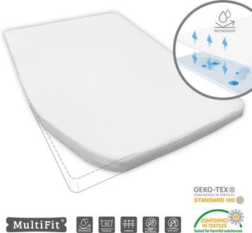 Waterdichte molton matrasbeschermer Frans bed - links, Verzenden, Nieuw, Wit, Hoeslaken of Sloop