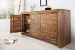 Massives Dressoir PURE 135cm Sheesham steenafwerking, Ophalen of Verzenden, Nieuw