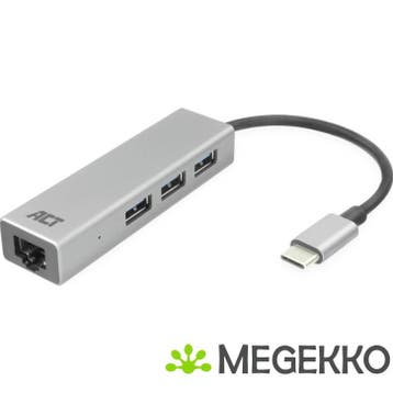 ACT USB-C Hub en Ethernet Adapter met USB-A, Computers en Software, USB Sticks, Verzenden, Nieuw, ACT