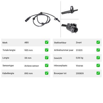 ABS-sensor Alfa Romeo Spider 2.0 JTDM (939) Van 2009-04 tot, Verzenden, Nieuw, Alfa Romeo